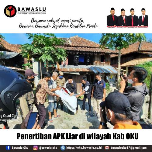 Bawaslu OKU, TNI, Polri, Dishub dan Pol PP Tertibkan APK