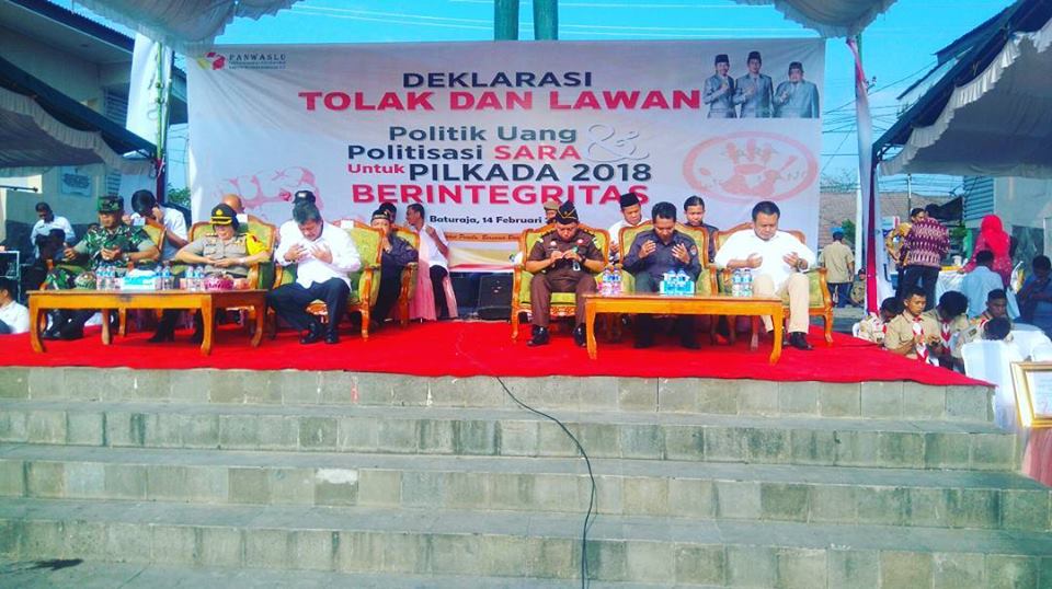 Deklarasi Tolak, serta Lawan Politik Uang dan Politisasi Sara untuk Pilkada 2018