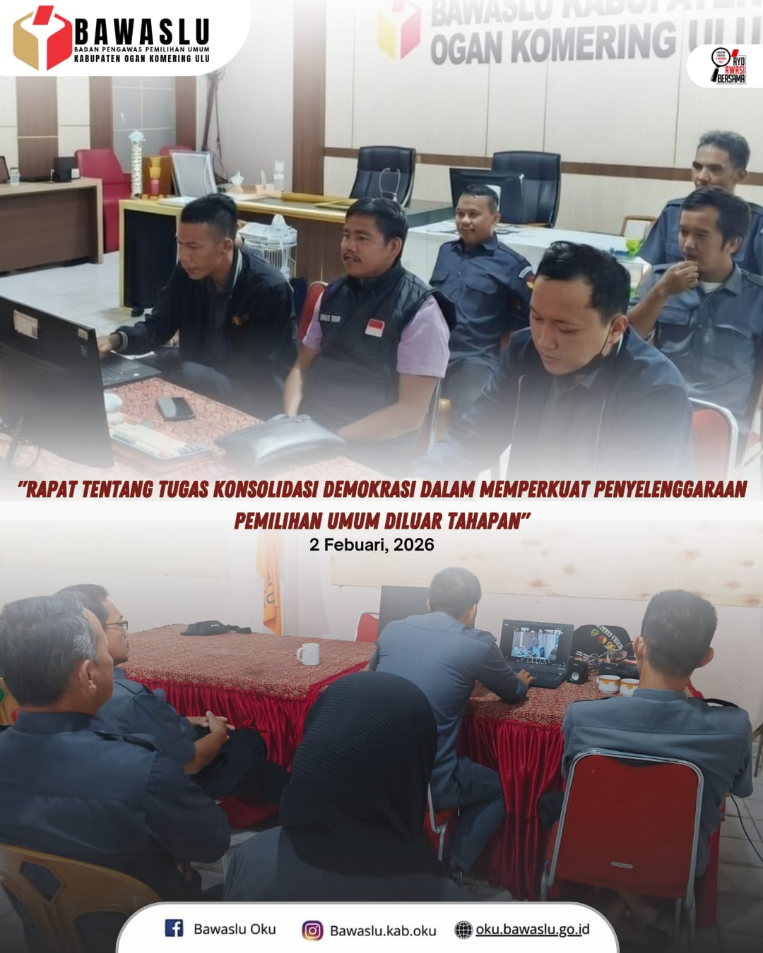 Photo Zoom Meeting Bawaslu OKU