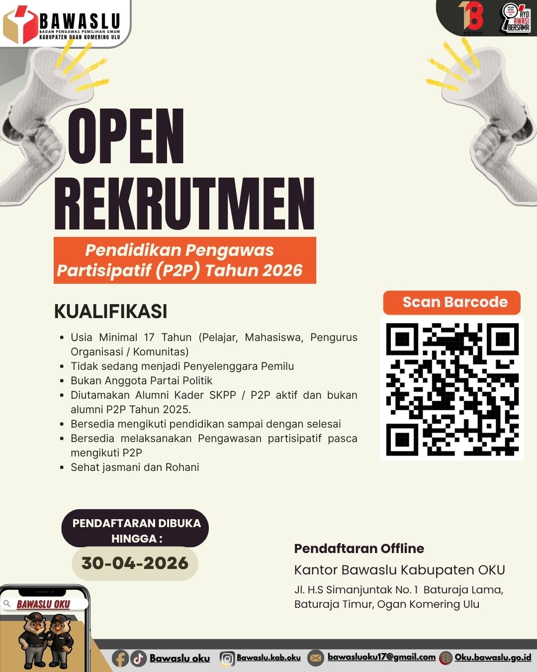 Open Rekrutmen P2P Bawaslu OKU
