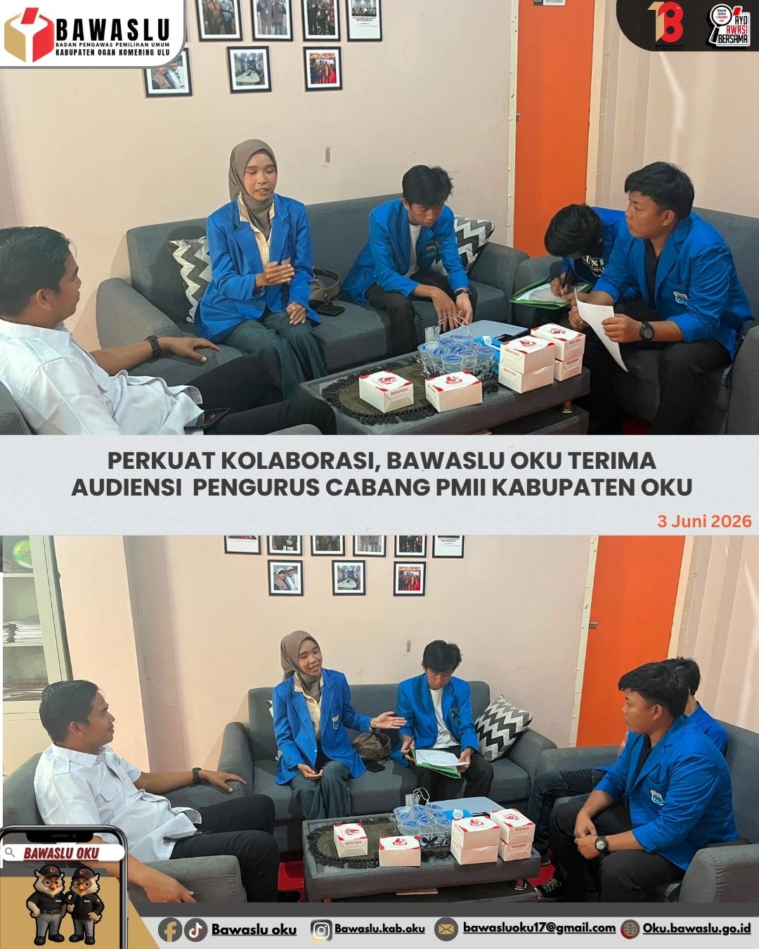 Ketua Bawaslu OKU bersama Pmii OKU